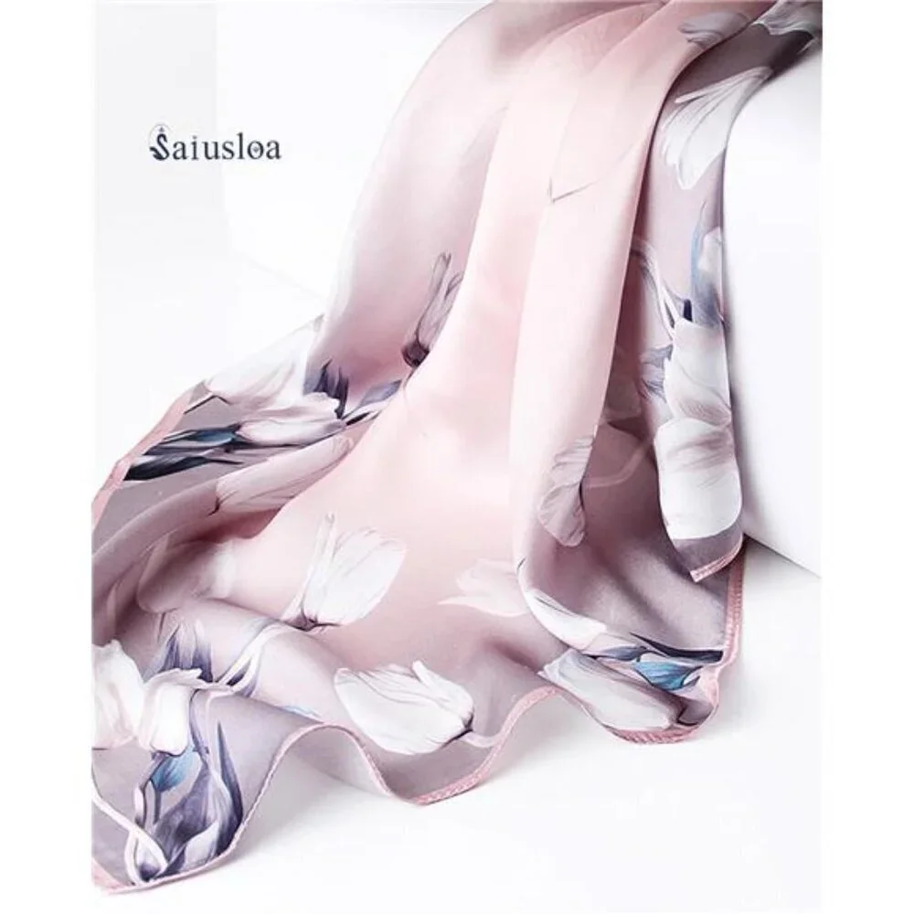 Pink Silky Scarf for Women Long Lightweight Dressy Wrap Soft Fashion Shawl Gift